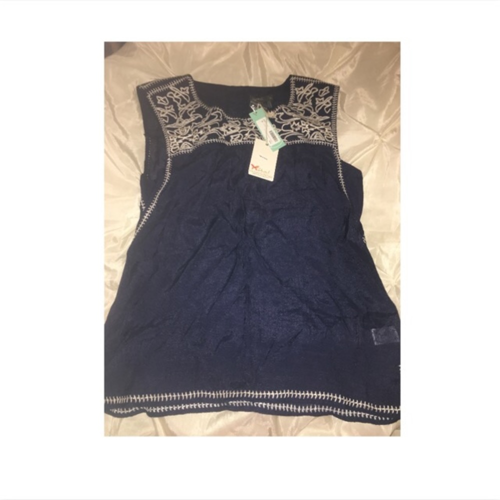 Sheer Navy Blue sleeveless top